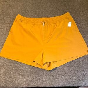 Old Navy High-Waisted StretchTech Shorts Women's Plus 4X Mustard Yellow NEW NWT